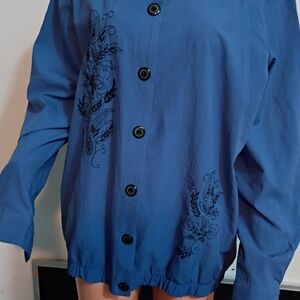 Blair Royal Blue A-Line Skirt with Black Detailing